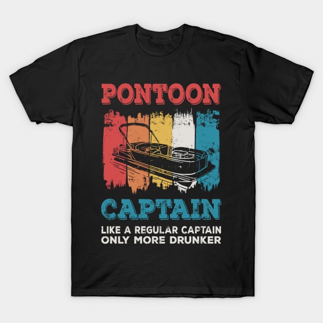 Pontoon Captain vintage style gift T-Shirt by Lomitasu